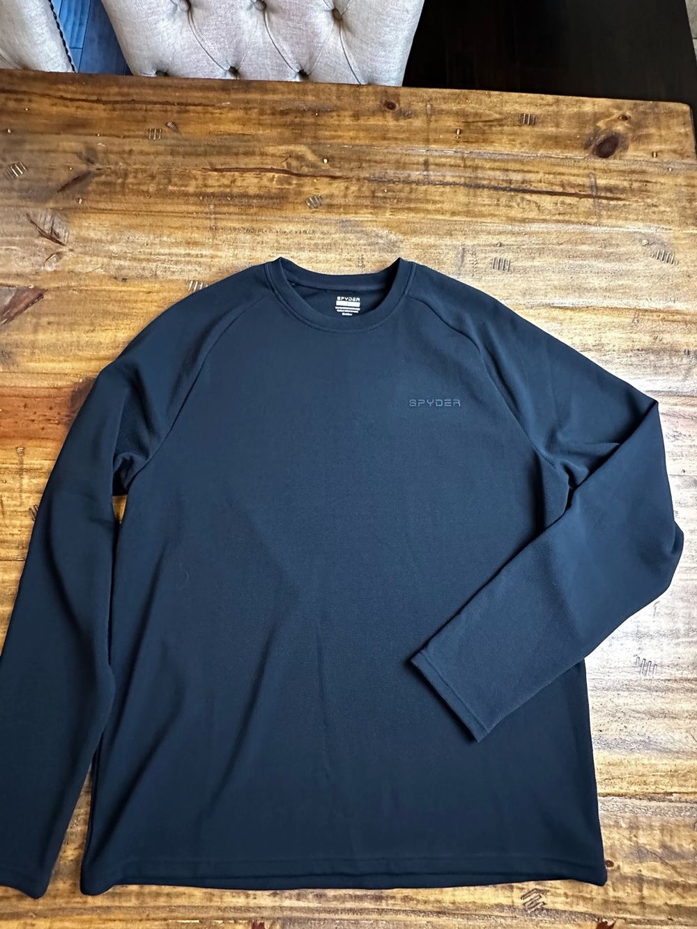 Spyder Men's Black Long-Sleeve Crewneck Performance Shirt